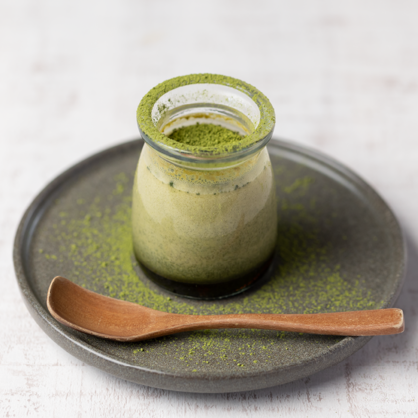 ロースト抹茶のとろとろプリン